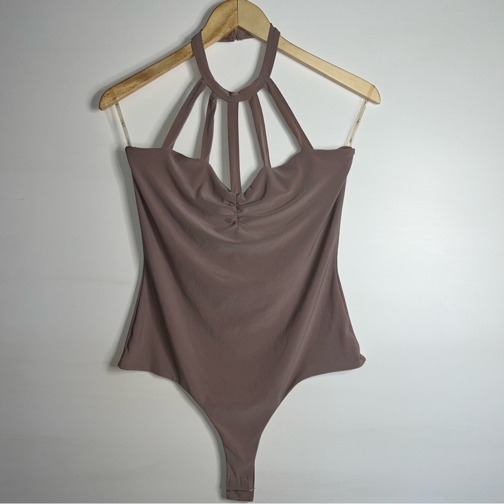 Iris Cocoa Halter Shapewear Bodysuit